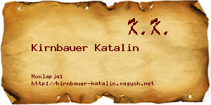 Kirnbauer Katalin névjegykártya